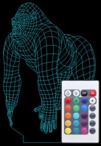 Акриловый светильник-ночник с пультом 16 цветов Горила tty-n000703