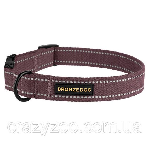 Нашийник для собак BronzeDog Сotton брезент чері 2х25-33 см 46/1503Б/T