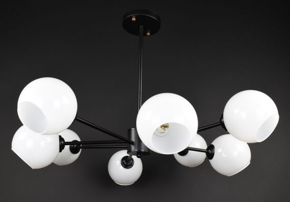 Люстра стельова на 8 лампочок 27830 Чорний 30-65х92х92 см. | Зображення 1