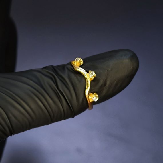 Кольцо #24 для фото ногтей (маникюра) цвет золото