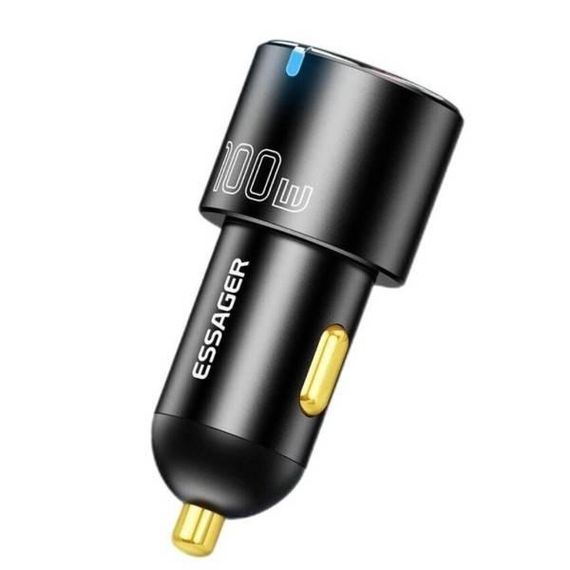 Зарядний пристрій Essager Optimus Car Carger A+C 100W black (ECCAC-QTZ01)