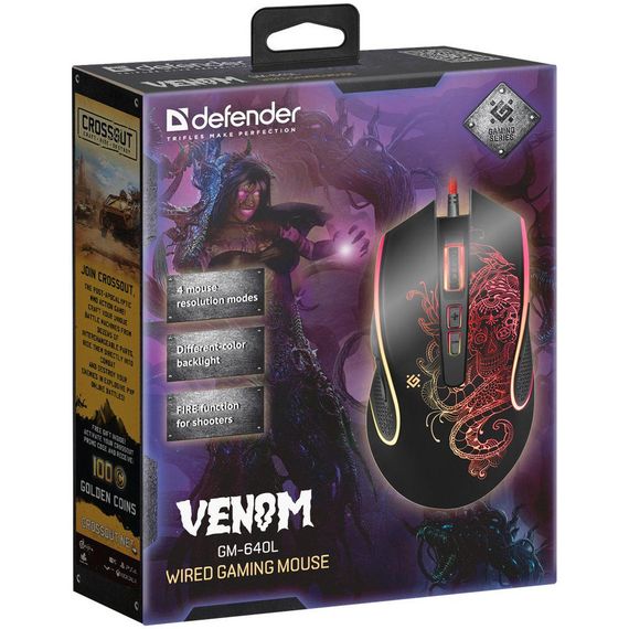 Мишка Defender Venom GM-640L Black (52640) | Зображення 3