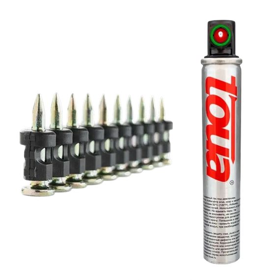 Цвяхи по бетону MG 3.05 (1000 шт) + Газовий балон Toua