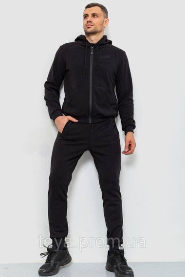 Спортивний костюм чоловічий двонитка, колір чорний, розміри M, L, L, XL, XXL FA_008320