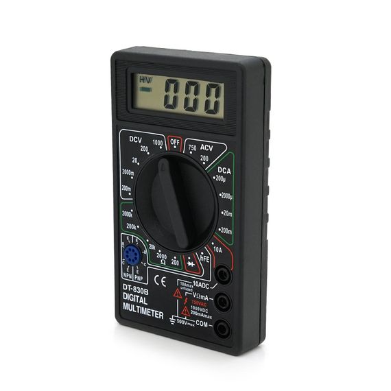 Мультиметр DT-830B, Вимірювання: V, A, R, 137г, 126x70x28mm