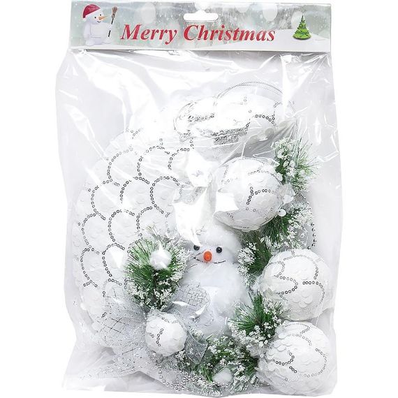 Новорічна прикраса "Сніговик з прикрасою" 116327, 25 x 32 см | Зображення 1