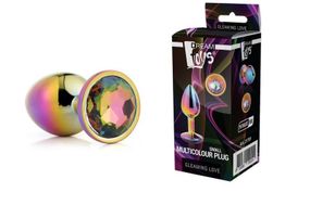 DT21782 Радужная анальная пробка GLEAMING LOVE MULTICOLOUR PLUG MEDIUM Sex Aura