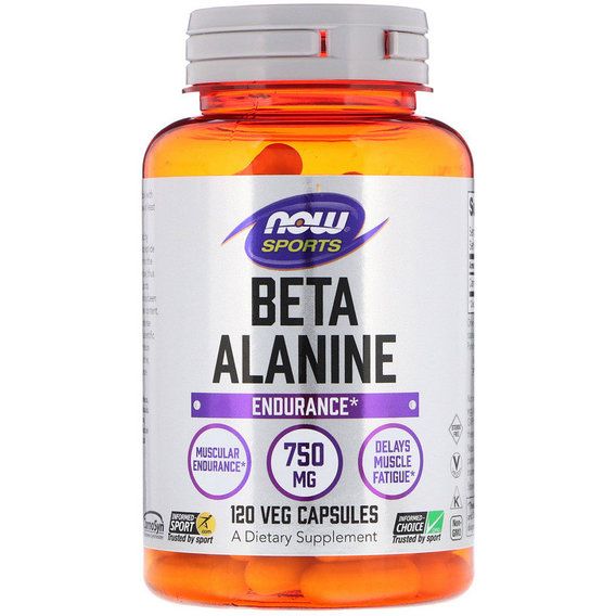 Бета аланін NOW Foods Beta-Alanine, Endurance 750 mg 120 Veg Caps