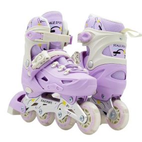 Ролики дитячі розсувні розмір 29-33 Scale Sports Purple LF 605 Бузкові з білим