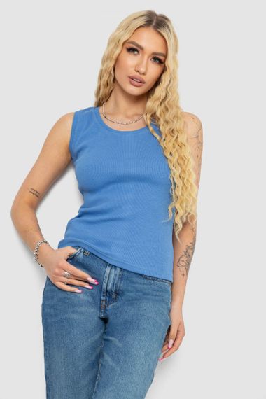 Майка женская в рубчик, цвет джинс, 238R117