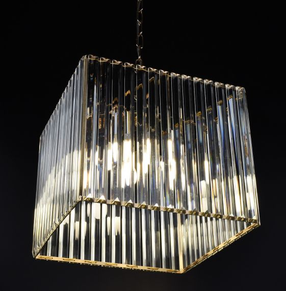 Люстра підвісна на 4 лампочки 26885 Золото 40-200х36х36 см. | Зображення 4