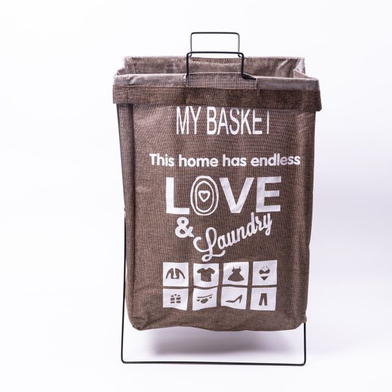 Кошик для білизни на підставці 36×32×52 (см) м'який Коричневий HP-41-11HAKI | Зображення 1