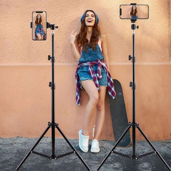 Штатив розкладний для кільцевої LED лампи 0,66-2 м / Штатив складний для студійного світла / Стійка-тренога | Зображення 2