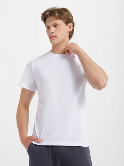 Футболка для чоловіків однотонна білий, 2XL