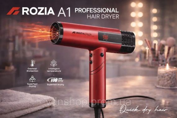 Фен профессиональный для сушки волос ROZIA A1 Professional Hair Dryer AND-6162-9 | Зображення 1