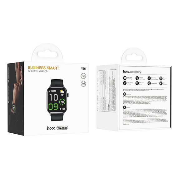 Смарт-годинник Hoco Y26 Smart sports watch (call version) Black | Зображення 4