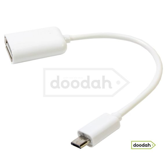 Кабель OTG micro usb на USB мама 17см White CARPRIE - підключення usb флеш до телефону