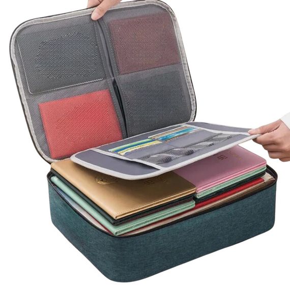 Дорожній кейс сумка органайзер для зберігання документів та гаджетів з кодовим замком. Колір: синій | Зображення 8