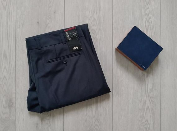 Чоловічі класичні брюки темно-сині штани з вовною | Зображення 3