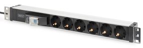 Блок розеток DIGITUS 1U, 6xSchuko, 16A, 250V, автомат, вилка Schuko (DN-95417)