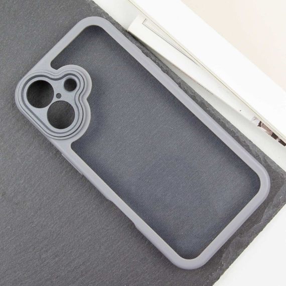 TPU чохол Transparent + Colour 1,5mm для Apple iPhone 16 (6.1") Grey | Зображення 1