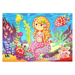Детская мозаика по номерам "Русалочка" 13-127-11 разноцветные камешки