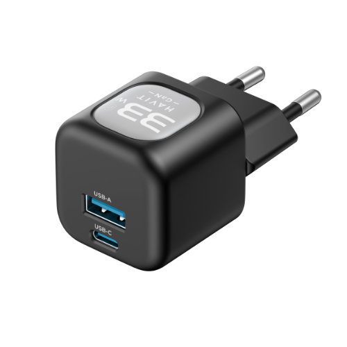 Зарядний пристрій мережевий USB/Type-C 33W чорний/сірий GaN Havit UC230 | Зображення 4