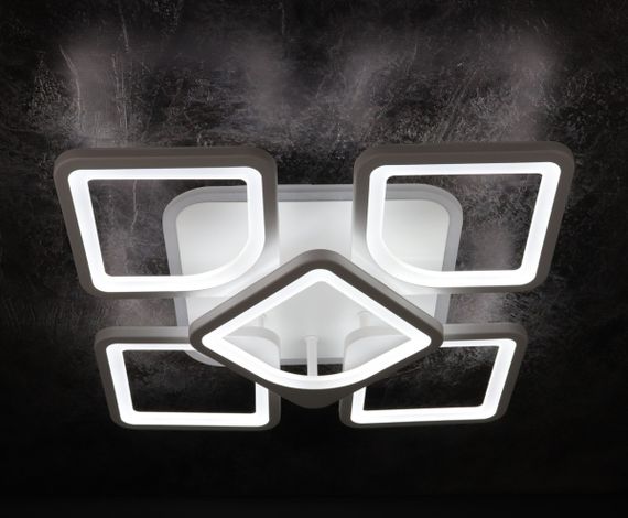 Люстра світлодіодна стельова LED світильник для квартири на стелю лед з пультом 25727 Білий 11х40х40 см.