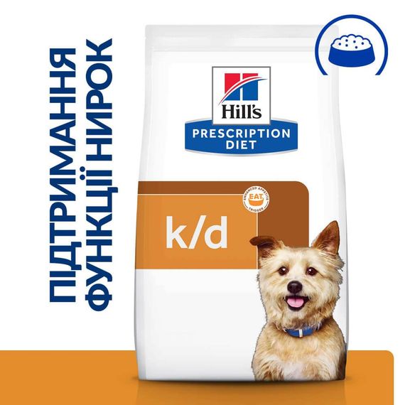 Сухой корм Hill's Prescription Diet поддержание функции почек для взрослых и зрелых собак с курицей 12 кг | Зображення 1