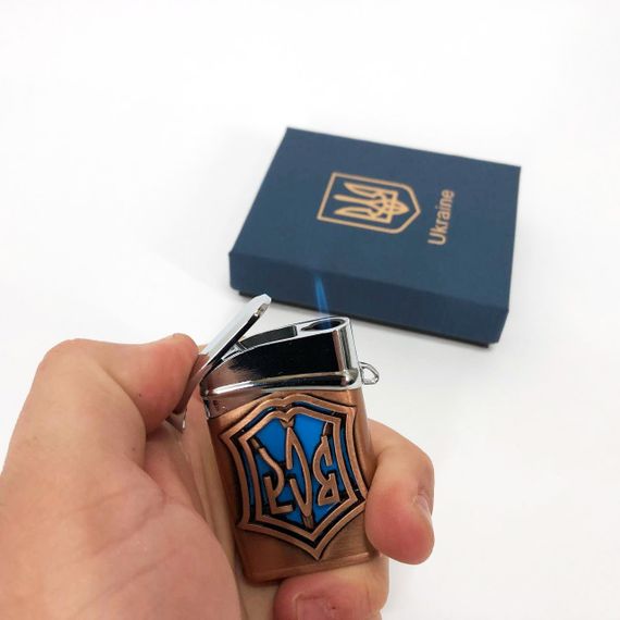 Запальничка газова ЗСУ (Подарунка, Гостро полум'я) HL-4112-4. HV-330 Колір: бронза | Зображення 9