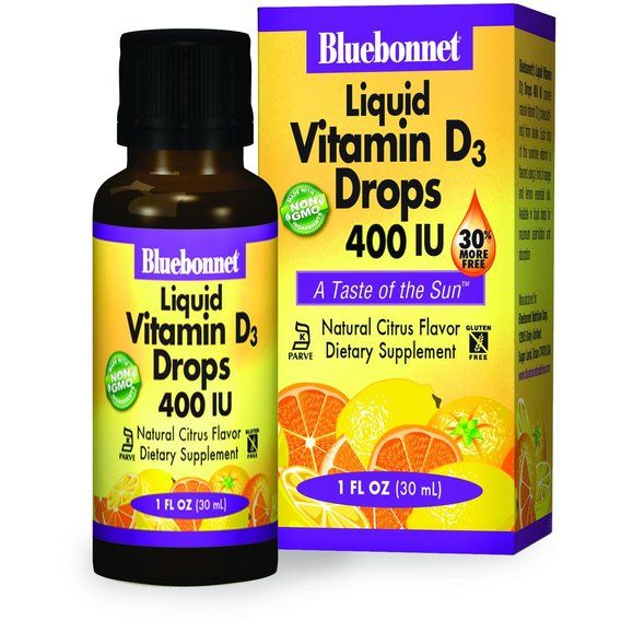 Вітамін D Bluebonnet Nutrition Liquid Vitamin D3 400 IU 30 ml Natural Citrus Flavor BLB0372