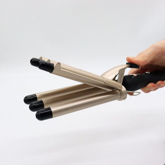 Плойка для завивки волос пять волн  Geemy GM-2933, 65Вт / Керамические щипцы для укладки волос с регулятором | Зображення 6