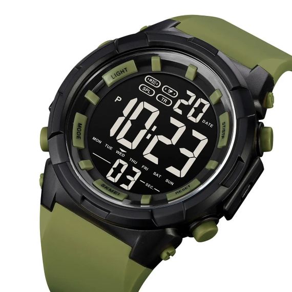 Годинник наручний чоловічий SKMEI 1845AG ARMY GREEN, армійський водостійкий тактичний годинник. HS-245 Колір: зелений