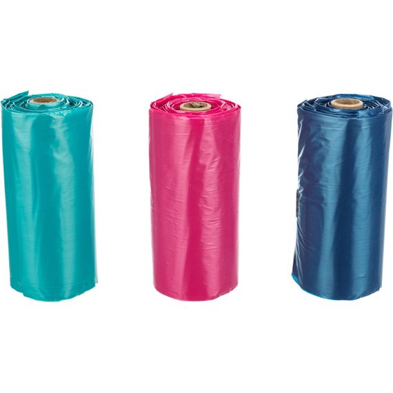 Пакети для фекалій Trixie для собак з ручками 3 шт по 15 пакетів різнокольорові