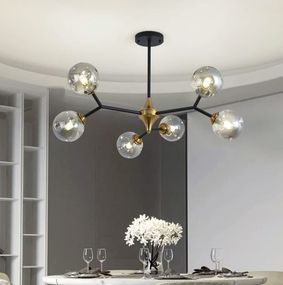 Люстра стельова на 6 лампочок 26570 Латунь 30-70х94х94 см.