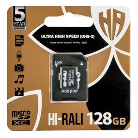 Карта Пам'яті Hi-Rali MicroSDXC 128gb UHS-3 10 Class&Adapter