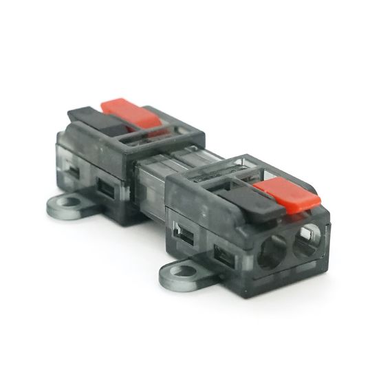 Клема роз'ємна з натискними затискачами 2-провідна LT-2-2М, 2-pin, 250V, 32A, 0.5-2.5mm2, 13,5*30*11mm, під кріплення, сіра | Зображення 1