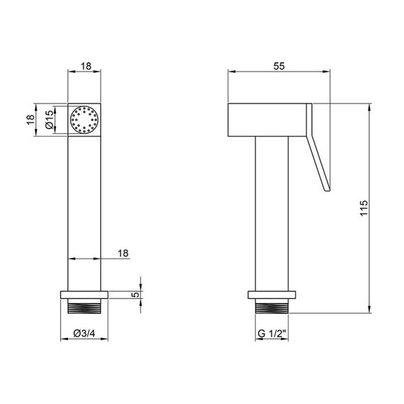 Лійка для гігієнічного душу Q-tap Rucni QTCRMB020 | Зображення 1