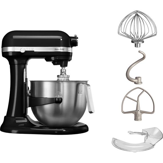 Профессиональный планетарный миксер KitchenAid Heavy Duty 5KSM7591XEOB, 6.9 л, черный | Зображення 1