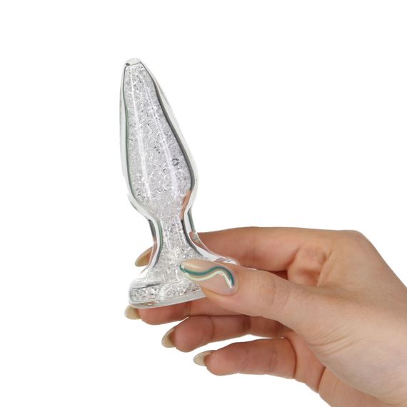 Скляна анальна пробка Pillow Talk Fancy Luxurious Glass Anal Plug, ⌀3,1см, віброкуля в подарунок | Зображення 7