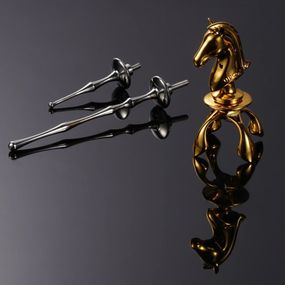 Уретральный катетер Конь из коллекции ,,Шахматы,, с двумя насадками UPKO Knight The Chess sexstyle