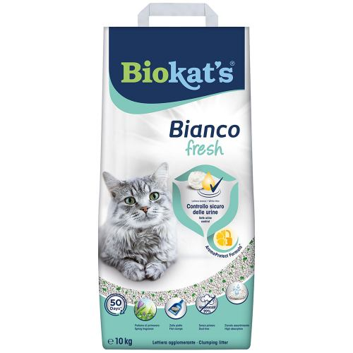 Наполнитель гигиенический бентонитовый Biokats Bianco Fresh для котов 5 кг