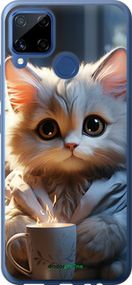 Чохол на Realme C15 Білий кіт "5646u-2063-2448"
