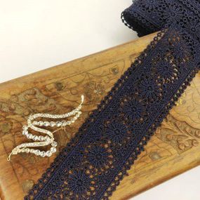 (1 метр) Кружево макраме  5см Цвет - Синий тёмный (20М-Y10489-2)
