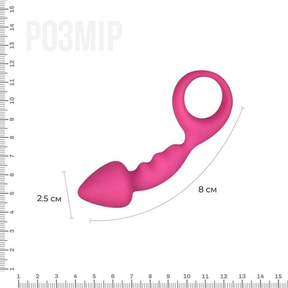 Анальная пробка Adrien Lastic Budy Pink со стимулирующей ножкой, макс. диаметр 2,5см | Зображення 1