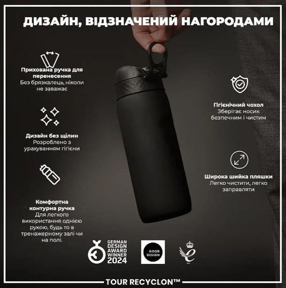 Пляшка для води ION8 750 мл (ЕКО пляшка) BPA Free Black (I8RF750BLK) | Зображення 3