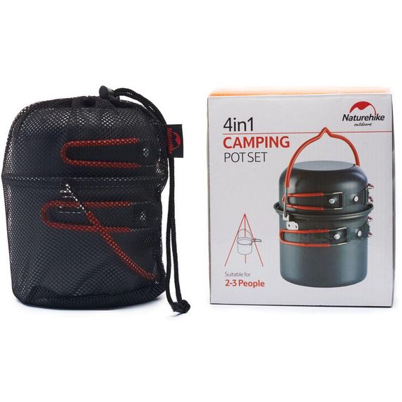Набір посуду для кемпінга 4 од. Naturehike NH18T018-G, алюміній | Зображення 5