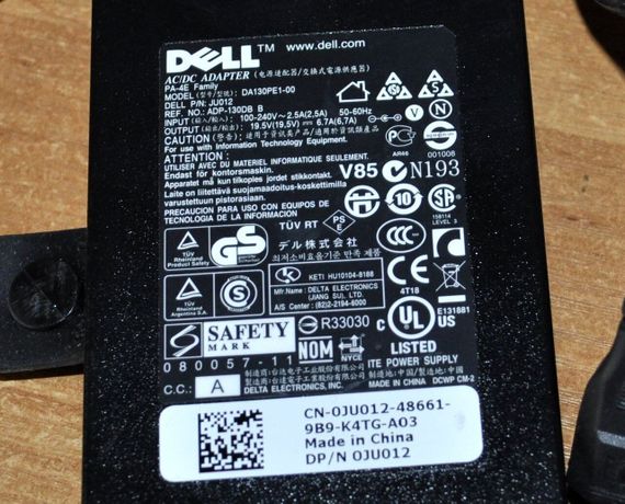 Блок питания для ноутбука Dell DA130PE1-00 / 130 W / 19.5 V / 6.7 A / 7.4 x 5.0 mm б/у | Зображення 6