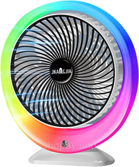 Настольный вентилятор с подсветкой Mini fan VU-04 • Мини-вентилятор с батареей 1200 мАч LED подсветкой и 3 режимами обдува | Зображення 2