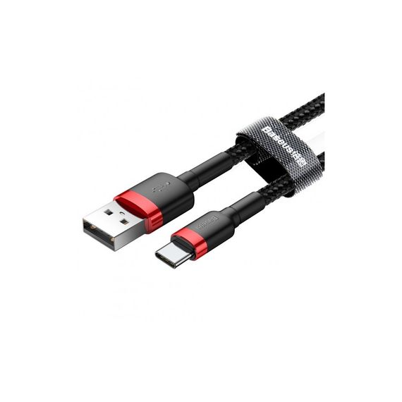 Дата кабель USB 2.0 AM to USB-C 2.0m 2A red-black Baseus (CATKLF-C91) | Зображення 3